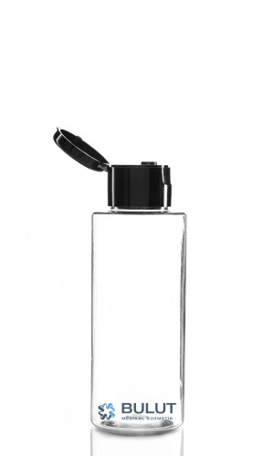 100 ML Toptan Boş Şişe Şeffaf Şişe Siyah Fliptop Kapaklı