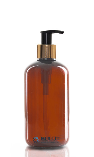 250 ML Amber Pet Şişe Golda Siyah Sıvı Sabun Pompalı