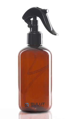 250 ML Amber Plastik Şişe Siyah Mini Trigerli