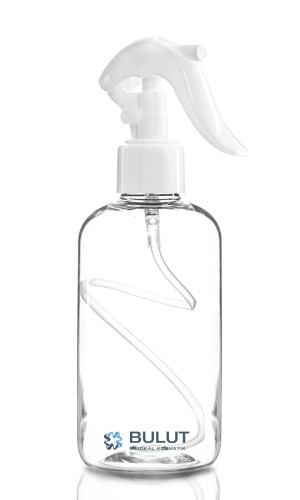 250 ML Toptan Plastik Şişe Şeffaf Şişe Beyaz Mini Triggerli