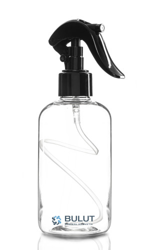 250 ML Toptan Plastik Şişe Şeffaf Şişe Siyah Mini Triggerli