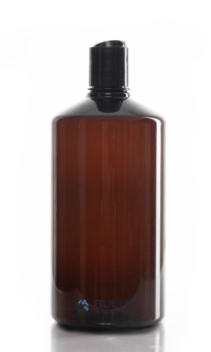 1 Litre Amber Pet Şişe Toptan Şişe Siyah Disctop Kapaklı