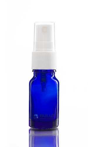 10 CC Boş Mavi Ecza Şişesi Beyaz Fısfıslı