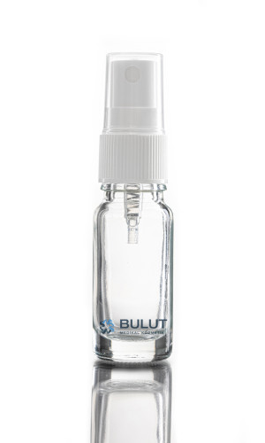 10 CC Boş Şeffaf Cam Şişe Beyaz Fısfıslı