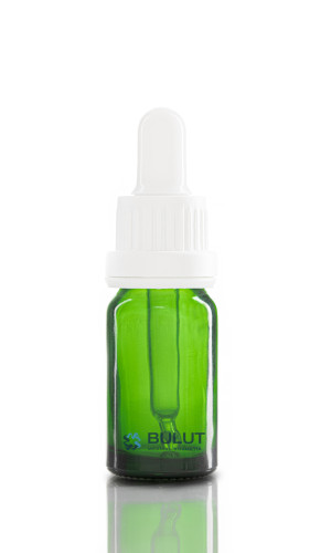 10 CC Yeşil Toptan Cam Şişe Beyaz Plastik Beyaz Damlalıklı Takım