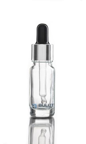 10 ML Boş Şeffaf Cam Şişe Gümüşe Siyah Damlalıklı takım