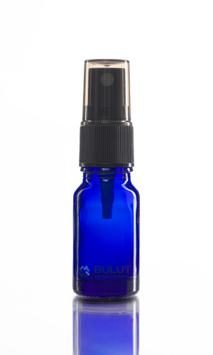 10 ML Mavi Cam Şişe Siyah Spreyli