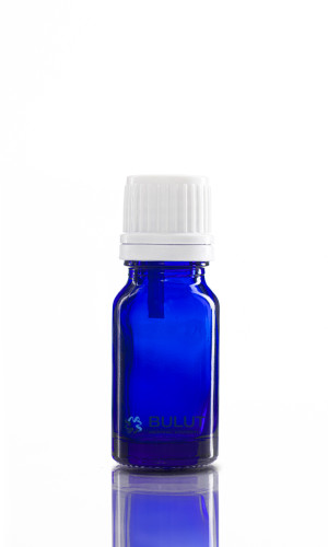 10 ML Mavi Yağ Şişesi Beyaz İçten Damlalıklı Düz Kapak