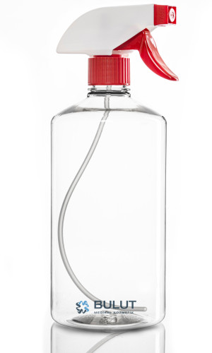 1000 CC Boş Şeffaf Pet Şişe Kırmızı Beyaz Valfli