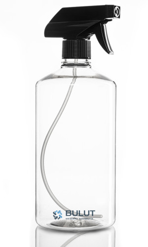 1000 ML Şeffaf Pet Şişe Boş Şişe Siyah Klasik Triggerli