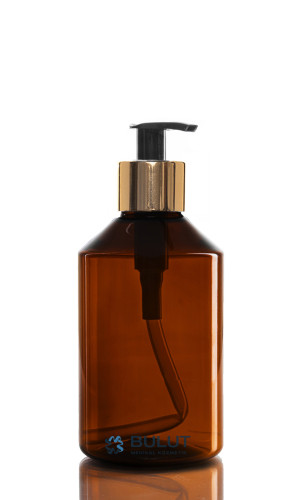 250 CC Amber Pet Şişe Golda Siyah Sıvı Sabun Pompalı