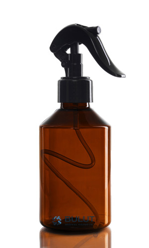 250 ML Amber Boş Pet Şişe Siyah Mini Triggerli