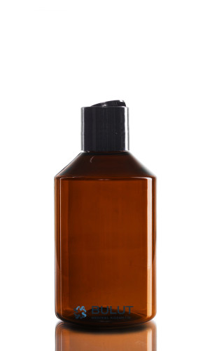 250 ML Amber Pet Şişe Siyah Disctop Kapaklı