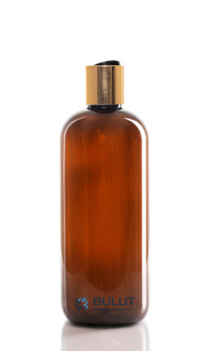 400 ML Amber Boston Pet Şişe Gold Disctop Kapaklı
