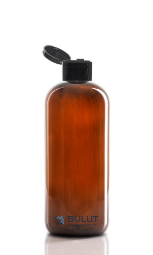 400 ML Amber Pet Şişe Siyah Fliptop Kapaklı