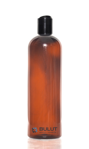 400 ML Amber Uzun Pet Şişe Siyah Disctop Kapaklı