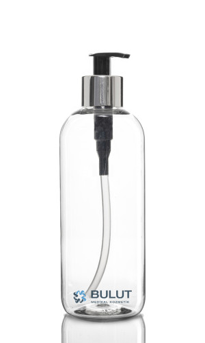 400 ML Boston Pet Şişe Gümüşe Siyah Sıvı Sabun Pompalı