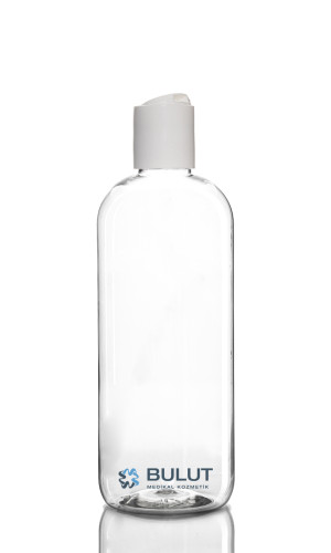 400 ML Şeffaf Boston Pet Şişe Beyaz Disctop Kapaklı