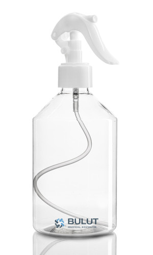500 ML Şeffaf Pet Şişe Beyaz Mini Triggerli