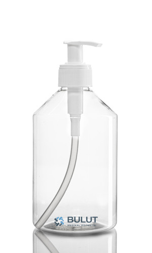 500 ML Şeffaf Toptan Pet Şişe Boş Şişe Beyaz Sıvı Sabun Pompalı
