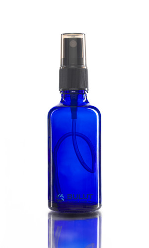 50 CC Mavi Boş Cam Ecza Şişesi Siyah Spreyli