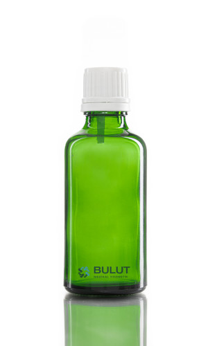 50 ML Yeşil Yağ Şişesi Beyaz İçten Damlalıklı Düz Kapak