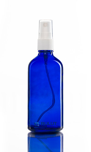 100 ML Mavi Cam Şişe Beyaz Fısfıslı