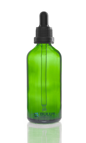 100 ML Yeşil Cam Şişe Siyah Delikli Kırılır Kapak Siyah Cam Damlalıklı Takım